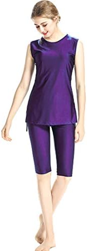 Yefree Women Muslin Swimsuit Sets Swimwear Sun Protection Burkini Hijab Islamic Soft 2019 Modest Swimming Costume for Ladies Beachwear 3 pcs Sets Short Sleeve T-Shirt,Short Pant and Hat