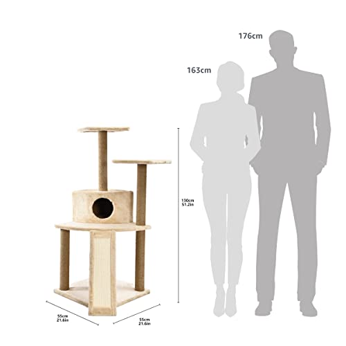 Amazon Basics Cat Condo Tree Tower with Cave And Ramp 29.5 x 27 x 52