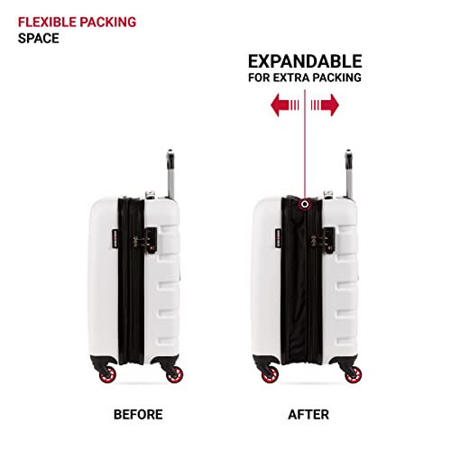 SwissGear 7366 Hardside Expandable Luggage with Spinner Wheels, White