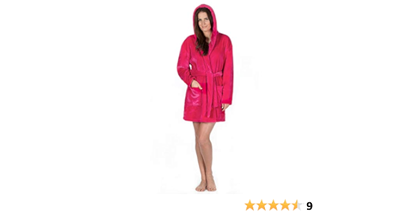 womens fleece dressing gown with hood