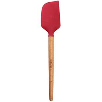 Farberware 5211458 Professional Heat Resistant Silicone Spatula with Wood Handle - Safe for Non-Stick Cookware, Red