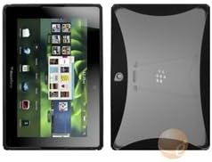MYBAT Gummy Cover With Stand Compatible With RIM BLACKBERRY Playbook , Transparent ,Clear/Solid Black
