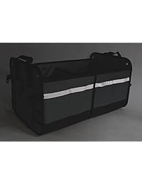 Organizador de carga pesada para SUV, furgonetas, coches y camiones con 12 bolsillos y 2 correas elásticas para comodidad, Elegante, durable y., Negro   Gris