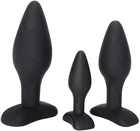 PNMUILQ Tshirt Plug Trainer Product for 3Pcs/Set Ladies Plu But Sexo Mass-AGER Black Sexo Blockage Men|Man|Gentleman|Male} Shop Blockage S/M/L Plugs Precisely