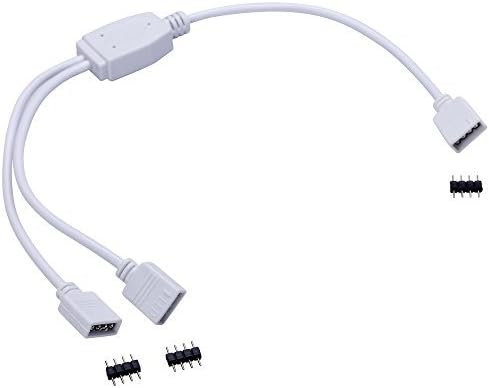 EMeskymall 2PCS LED RGB Color Changing Strip 4 Pin Splitter 1 to 2 Female Connector Cable by Esky Mall
