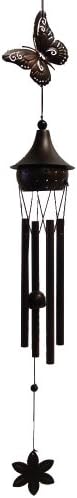 Jade Garden 38401210 Metal Butterfly Bird House Wind Chime