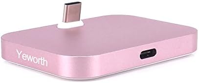 Type C Dock,Yeworth [Fast Charging] Aluminum USB C Charger Dock Sync Station Charging Desktop Cradle for Samsung Galaxy S8/S8 Plus, Huawei P9 Plus/P10 - Rose Gold