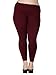 Simplicity Women Plus Size Stretchy Fit Full Length Fleece Leggings, Burgundy