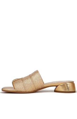 Franco Sarto Womens Loran Slide Sandal Gold Stretch Raffia 6W