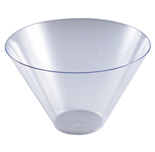 Kaya Collection - Clear Plastic Round Serving Bowls 96oz - Disposable or Reusable - 1 Pack (3 Bowls)