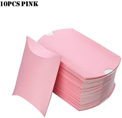 Riaxa - 10pcs/Set Colorful Kraft Paper Candy Box Gift Bag Wedding Gift Baby Shower Favors Birthday Party Christmas Supplies [ Pink ]
