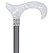 Royal RC Canes Stylish Walking Sticks – Rhinestone Designer Platinum Pearlz White Swirl Adjustable Folding Canes – Best Gift for Men and Women Light Weight Aluminum Shaft & Safe to Walk