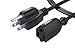 3 Ft Power Extension Cord Cable Extender - 18AWG NEMA 5-15P to 5-15R Strip Liberator Charger Outlet Saver Extra Short 3FT