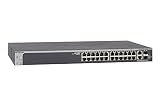 NETGEAR 28-Port Gigabit/10G Stackable Smart Managed Pro Switch (GS728TX) - with 2 x 10G Copper and 2 x 10G SFP+, Desktop/Rackmount, and ProSAFE Limited Lifetime Protection