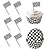 Checkered Flag Race Car Cupcake Toppers and Baking Liners Food Picks Party Black White Pack of 24