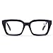 ZUVGEES Retro Style Square Reading Glass Big Eyeglass Frames Large lens 50mm (Black, 3.00)
