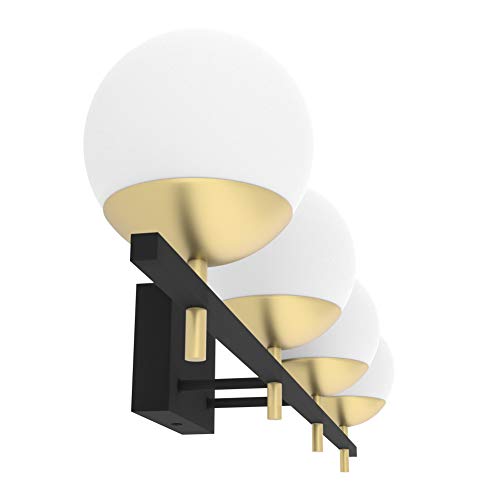 Ralbay Mid Century Modern Vanity Light Fixture 4Light Milky Glass