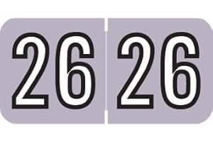 2026 Year Stickers, Doctor Stuff 2026 Chart Stickers, Purple/Black Color Coded, Barkley FYBAM Style, USA Made Year Labels for End Tab File Folders, 500/Roll, 1 Roll, 3/4" x 1-1/2"