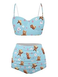 Howilath Women Two Piece Cute Kitty Paw Swimsuits