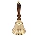 INsideOUT Large Solid Brass School Bell w/Wood Handle ~ School Bell