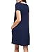 KEEDONE Women's Swing Dress Casual Loose Tunic Dress (L, Navy Blue)