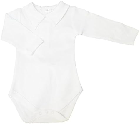 CARLINO Baby Polo Collared Cotton Bodysuit - Long Sleeve, Extra Soft, 6 Colors Available