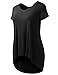 ALL FOR YOU Women's V-Neck Flare Tunic Top Black XX-Large