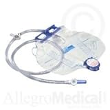 Curity Bedside Drainage Bag - w/ Anti-Reflux Chamber and SplashGuard Drain Spout -