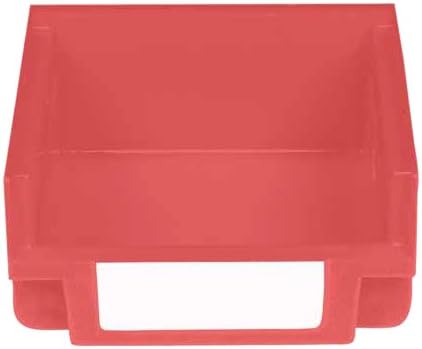 Triton Products 2-205R LocBin Hanging, Nesting Polypropylene Bins with White Product Identification Labels for Molded Front Holder, 3-5/8"L x 3-7/8"W x 1-3/4"H Red 30 Count