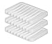Silicone Soap Holder Soap Dish Self Draining for Shower Waterfall/Bathroom/Kitchen/Counter, Keep Soap Bars Dry & Clean, Easy Cleaning (White, 3Pack)