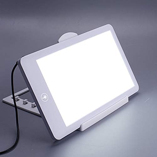 SAD Light Pad Portable 6,000-32,000 Lux Intensity Lamp 3 Level Brightness One-Touch Switch Natural Sunlight Simulation Adjustable Daylight Light Box (White)