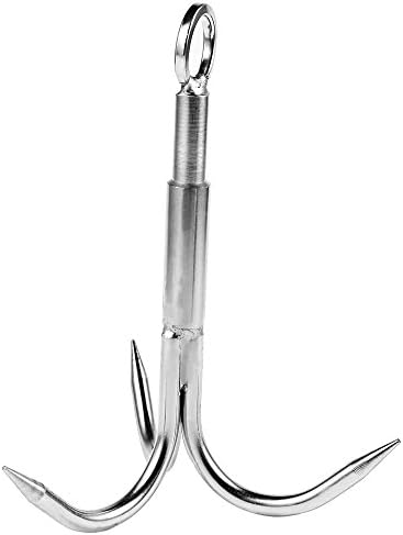 Handmade Grappling Hook Climbing Claw Outdoor Stainless Steel Mountaineering Wild Escape and Survival Tool (load 110kg)