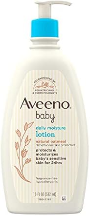 Aveeno Baby Daily Moisture Body Lotion for Delicate Skin, Natural Colloidal Oatmeal & Dimethicone, Hypoall