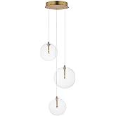 ET2 Lighting E25073-18NAB Global - 5.4W 3 LED Pendant-8 Inches Tall and 11.5 Inches Wide, Finish Color: Natural Aged Brass
