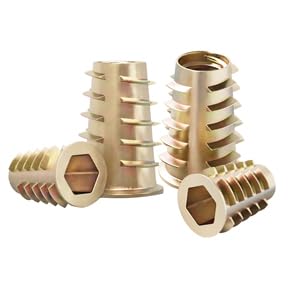 Qrity 20 Pcs Hex Socket Screw-in Nuts Fastener M8x30mm, Zinc Alloy Ladder-Shaped Threaded Insert Nuts, Interface Hex Socket Drive โ image 1