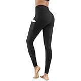 Lingswallow High Waist Yoga Pants - Yoga Pants with Pockets Tummy Control, 4 Ways Stretch Workout Running Yoga Leggings (Black, XX-Large)