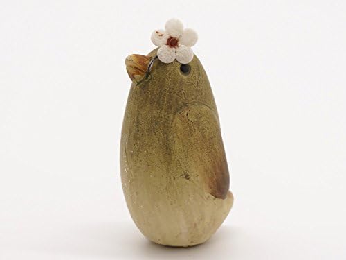 Avant Boutique- Zakka Adorable Animals Statues with little Flower, Miniature Garden Décor- Handmade Collection- Cute Addition to Spring Garden, Succulents Terrarium or Dollhouse (Bird)