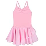 FEESHOW Girls' Gymnastic Leotard Dress Camisole Ballet Dance Ruffle Tutu Skirt