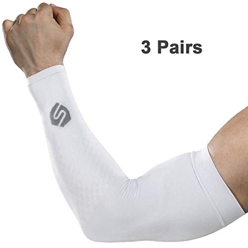 SHINYMOD-Cooling-Sun-Sleeves-2018-Newest-Upgraded-Version-1-Pair-3-Pairs-UV-Protection-Sunblock-Arm-Tattoo-Cover-Sleeves-Men-Women-Cycling-Driving-Golf-Running-1-Pair-Black