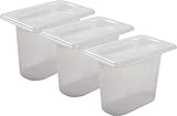 San Jamar MP19RD Mod Pans 1/9 Food Pan with Lid, Retail Pack, 1 quart (Pack of 3)