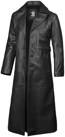 Women's Long Coat | Real Lambskin Leather, Black Classic Style