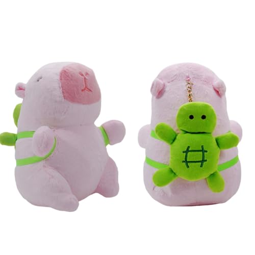 クリアストーン(clearstone) カピバラ ぬいぐるみ キーホルダー チャビマル カメ 音楽付き 13cm ピンク