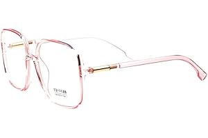 Shiratori Woman's New Retro Blue Light Blocking Glasses Big frame Nerd Eyeglasses Frame Anti Blue Ray Computer Game Glasses Pink