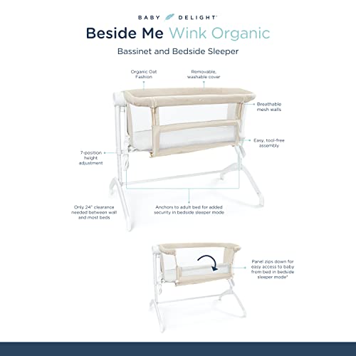 Baby Delight Beside Me Wink Organic Bedside Sleeper 7