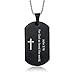 MEALGUET Stainless Steel Religous Scripture Quote Faith Christian Bible Verse Inspirational Cross Dogtag Pendant Necklace for Men