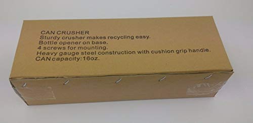 Heavy Gauge Steel Construction with Cushion Grip Handle Wall Mounted Can Crusher 16oz with Bottle Opener 16oz Can Crusher