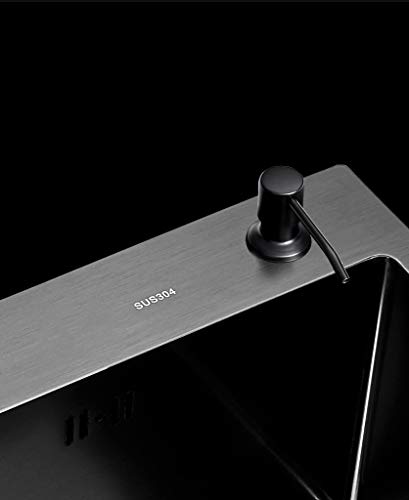 JYHW Schwarz Nano Kitchen Sink 304 Edelstahl-Wannen-Handgemachte Verdickte Unterbauwaschtisch 50 Zu Erhöhen × 43cm – Bild 5