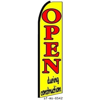 Amazon Com Open During Construction Swooper Feather Banner Flag