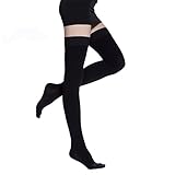 Thigh High Compression Socks (Closed Toe), Firm Support 20-30 mmHg Gradient Compression Stockings with Silicone Band. Treatment for Running, Edema, Varicose Veins, Pregnancy, Nursing