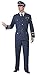 Smiffys mens Ww2 Air Force Captain Adult Sized Costume, Blue, L - US Size 42 -44